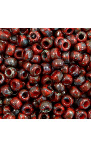 Miyuki rocailles Perlen 6/0 - Opaque picasso red 6-4513